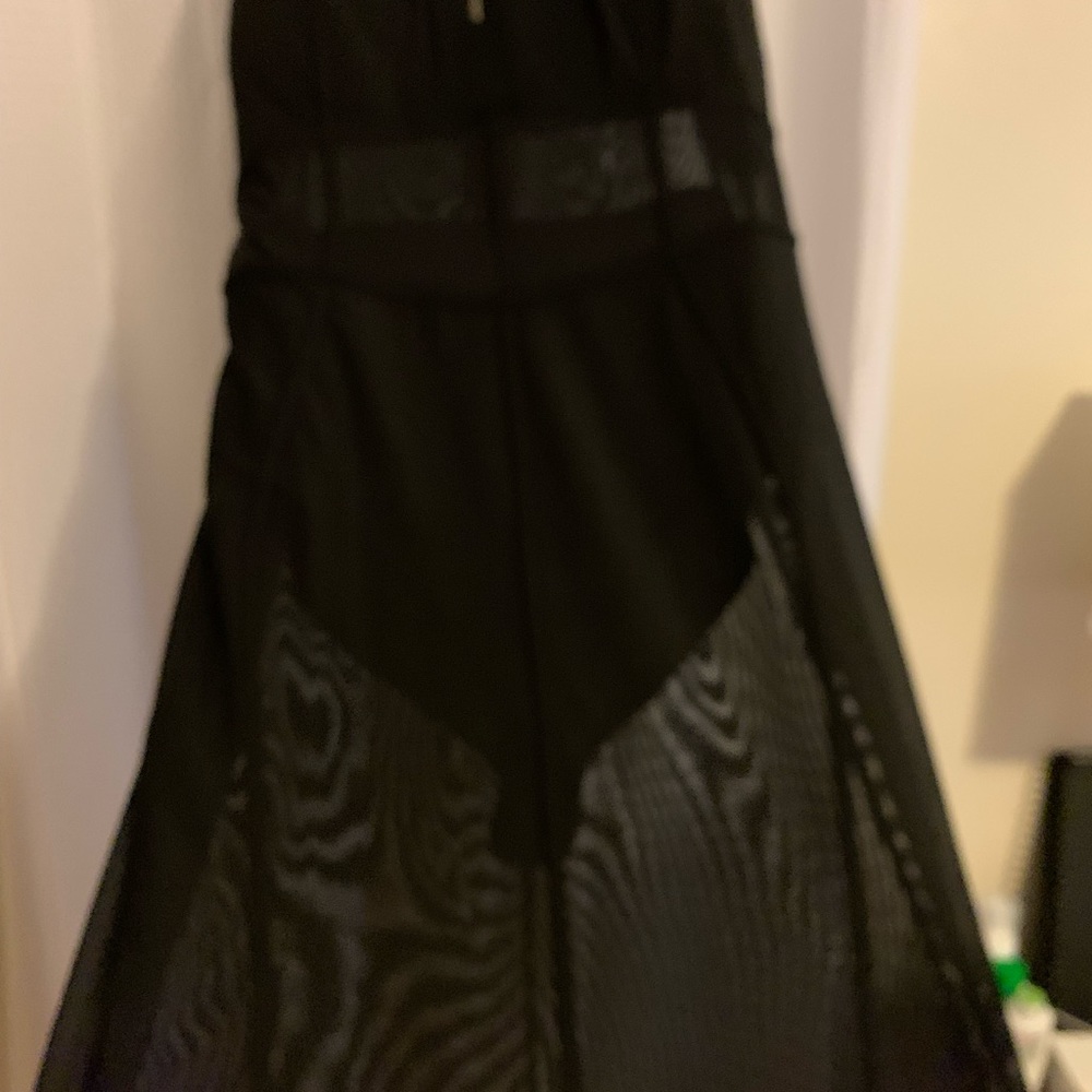 Black see through plus size dress